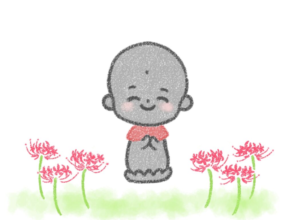 彼岸花とお地蔵様