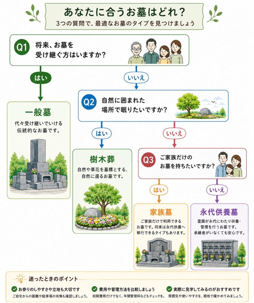 あなたに合うお墓はどれか分かるフローチャート