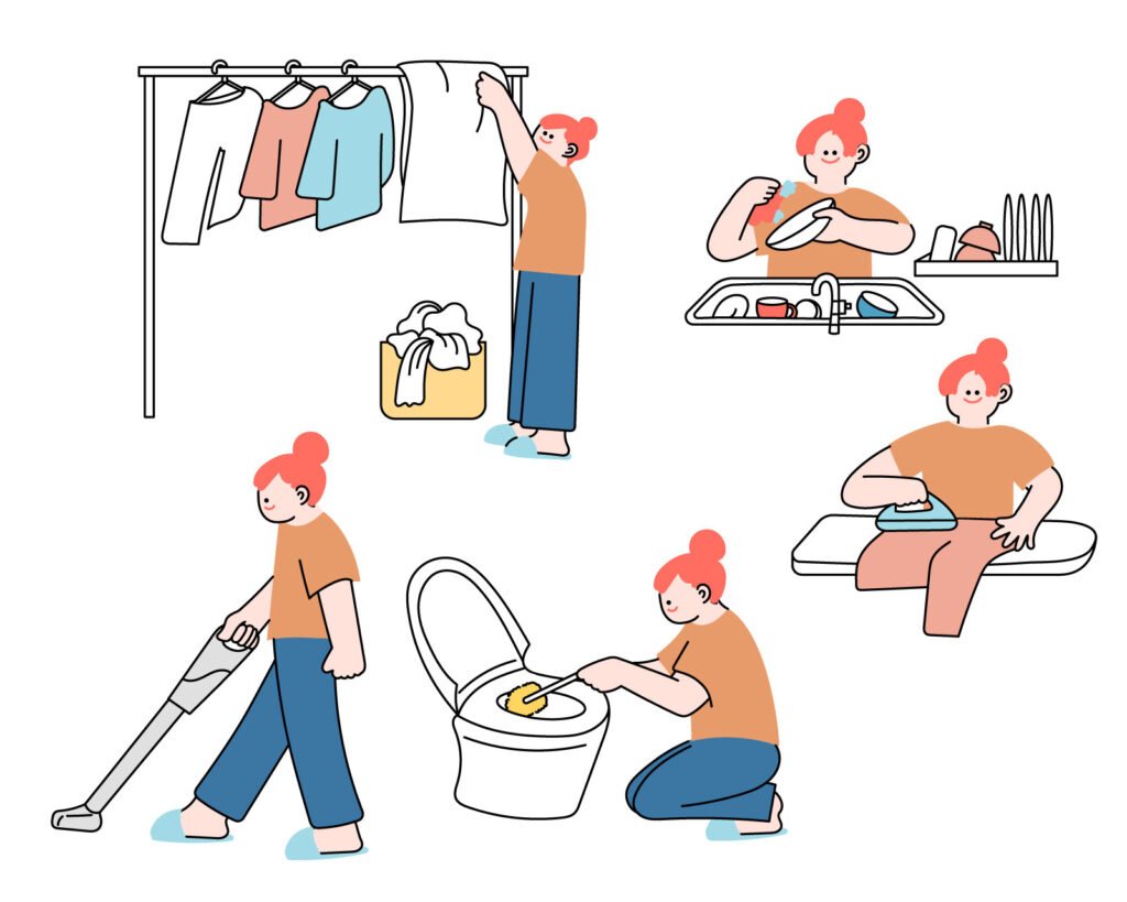 家事をこなす女性